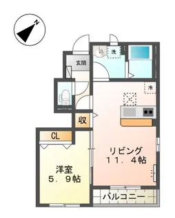 ラプレイル【1階】の間取り