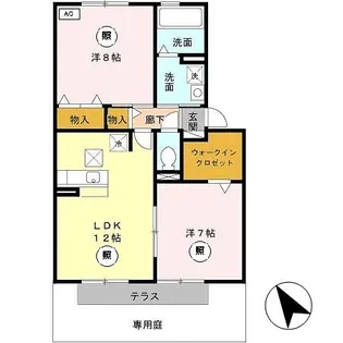 グリーンコート手柄【1階】の間取り