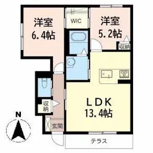 シャーメゾン阿保【1階】の間取り