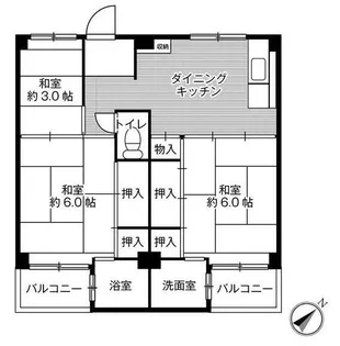 ビレッジハウス書写台1号棟【4階】の間取り