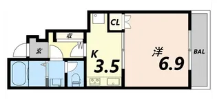 カプラン飾磨Ⅲ【1階】の間取り