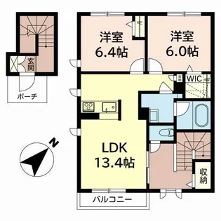 ラ グリシーヌ姫路南【2階】の間取り
