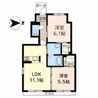 パティオ玉手【1階】の間取り