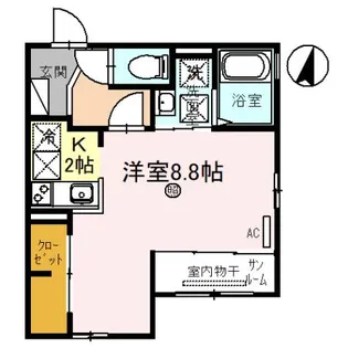キューブコート・東三国【1階】の間取り