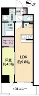1LDKの間取り画像