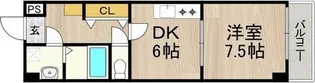 1DKの間取り画像