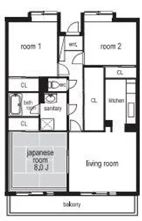 サンライズコート緑地公園A棟【1階】の間取り
