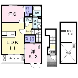 ブルックサイド摂津【2階】の間取り