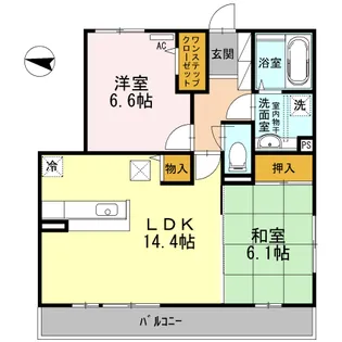 グリーンフロート山田東【1階】の間取り
