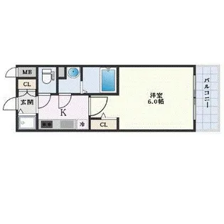 エスリード新大阪ザ プレミアWEST【6階】の間取り
