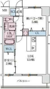 スプランディッドライズ新大阪ノース【12階】の間取り