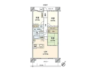 パークホームズ千里中央【3階】の間取り