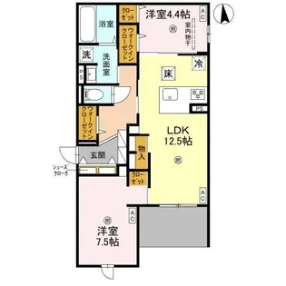 Armojour B棟【1階】の間取り