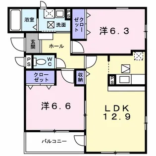 パルレジデンス【1階】の間取り