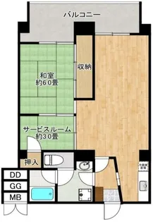 豊中グランドハイツ【8階】の間取り