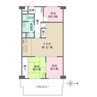 曽根ハイツ【3階】の間取り