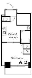 1DKの間取り画像