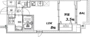 1LDKの間取り画像