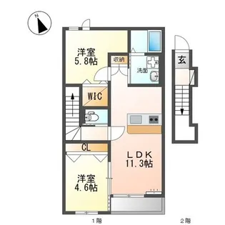 (仮称)豊中市豊南町南 賃貸アパート新築工事【2階】の間取り