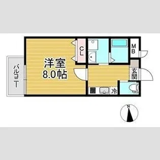 ワコーレヴィータ江坂WEST【3階】の間取り