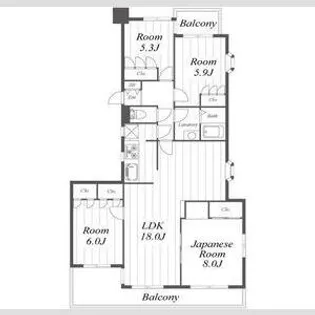 リブレ刀根山【3階】の間取り
