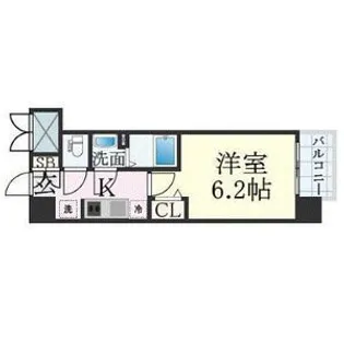 プレサンスOSAKA三国ネオス【9階】の間取り