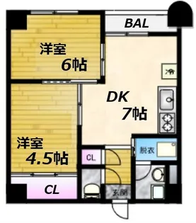 新大阪川島マンション【2階】の間取り