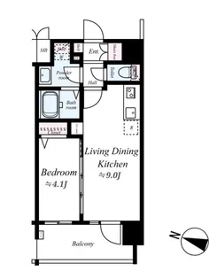 アドバンス新大阪ウエストゲートII【8階】の間取り