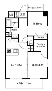 プルメリア西三国イースト【1階】の間取り
