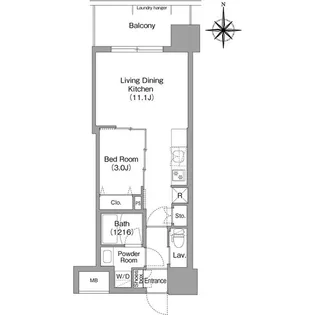コンフォリア・リヴ東三国駅前ソルテラス【8階】の間取り