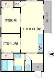 大阪府吹田市千里山西6丁目【マンション】の間取り