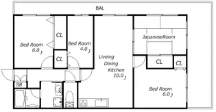 プレステージフジ東貝塚壱番館【1階】の間取り