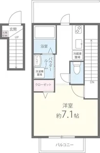 studio noir(スタジオ ノアール)【2階】の間取り