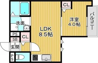 HGS服部天神【2階】の間取り