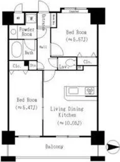 東明マンション壱番館【6階】の間取り