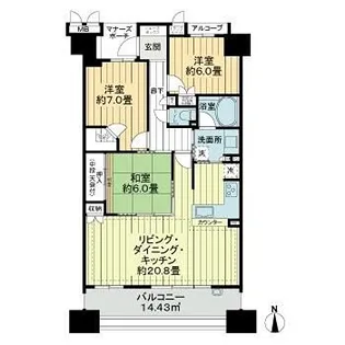 マナーズヒル千里【9階】の間取り