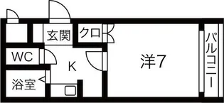 プチハイツ服部【1階】の間取り