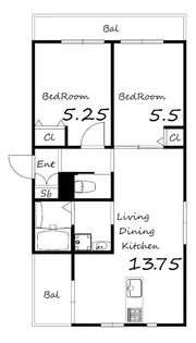 Amour fleurir 若竹【2階】の間取り