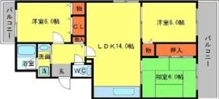 新千里ハイツこうじ【6階】の間取り