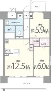 プレメント豊中【8階】の間取り