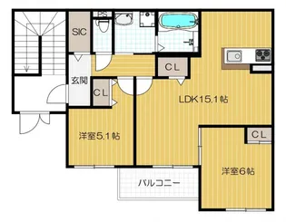フォルテ元今里【3階】の間取り