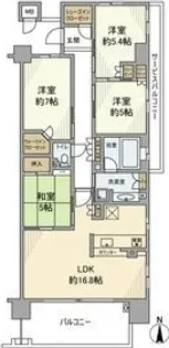 ブランズシティ千里古江台【4階】の間取り