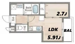 BASE上新庄【3階】の間取り