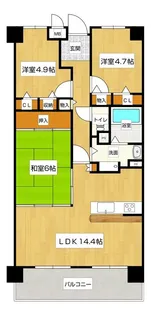 ファミール北大阪リバーサイド B【2階】の間取り