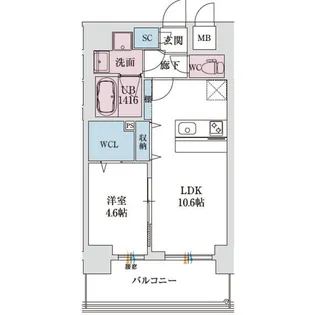 スプランディッド新大阪VIII【15階】の間取り