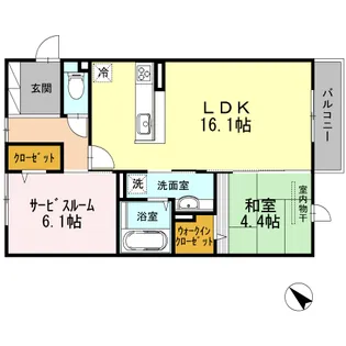 サンスクエア千里万博 B棟【3階】の間取り