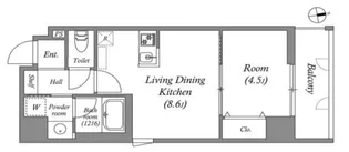 ブロード服部天神駅前レジデンス【10階】の間取り