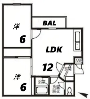 パティオ小松【1階】の間取り
