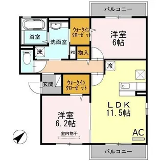 ゲーテッドシティ豊里【1階】の間取り