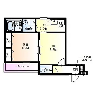 フジパレス阪急神崎川北II番館【1階】の間取り